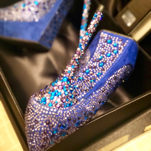 Gianmarco Lorenzi blue crystal heels 38 - Picture 10 of 16